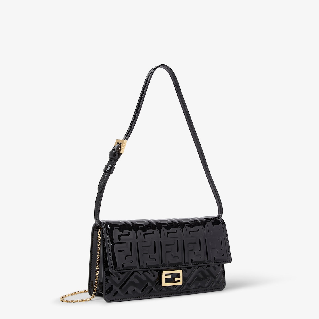FENDI Wallet On Chain Baguette Black patent leather wallet - Image 3